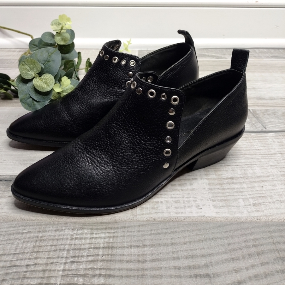 REBECCA MINKOFF Annette Black Leather Studs Too An
